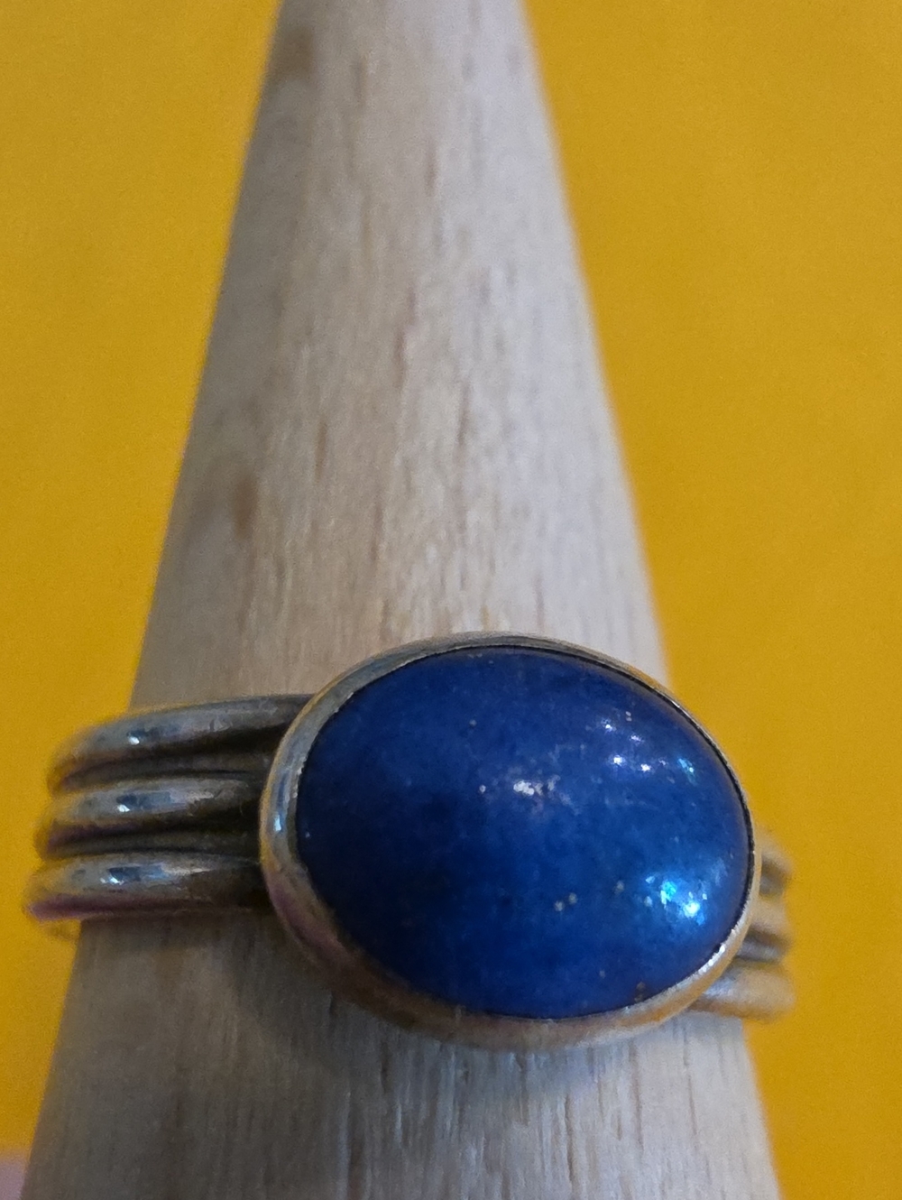 Silver (Unmarked) Ring ▪︎ Blue Cabochon ▪︎ Likely Lapis Lazuli